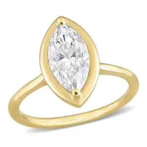 1 1/2 CT TGW Created Moissanite-White Fashion Ring 10k Yellow Gold Yellow Plated