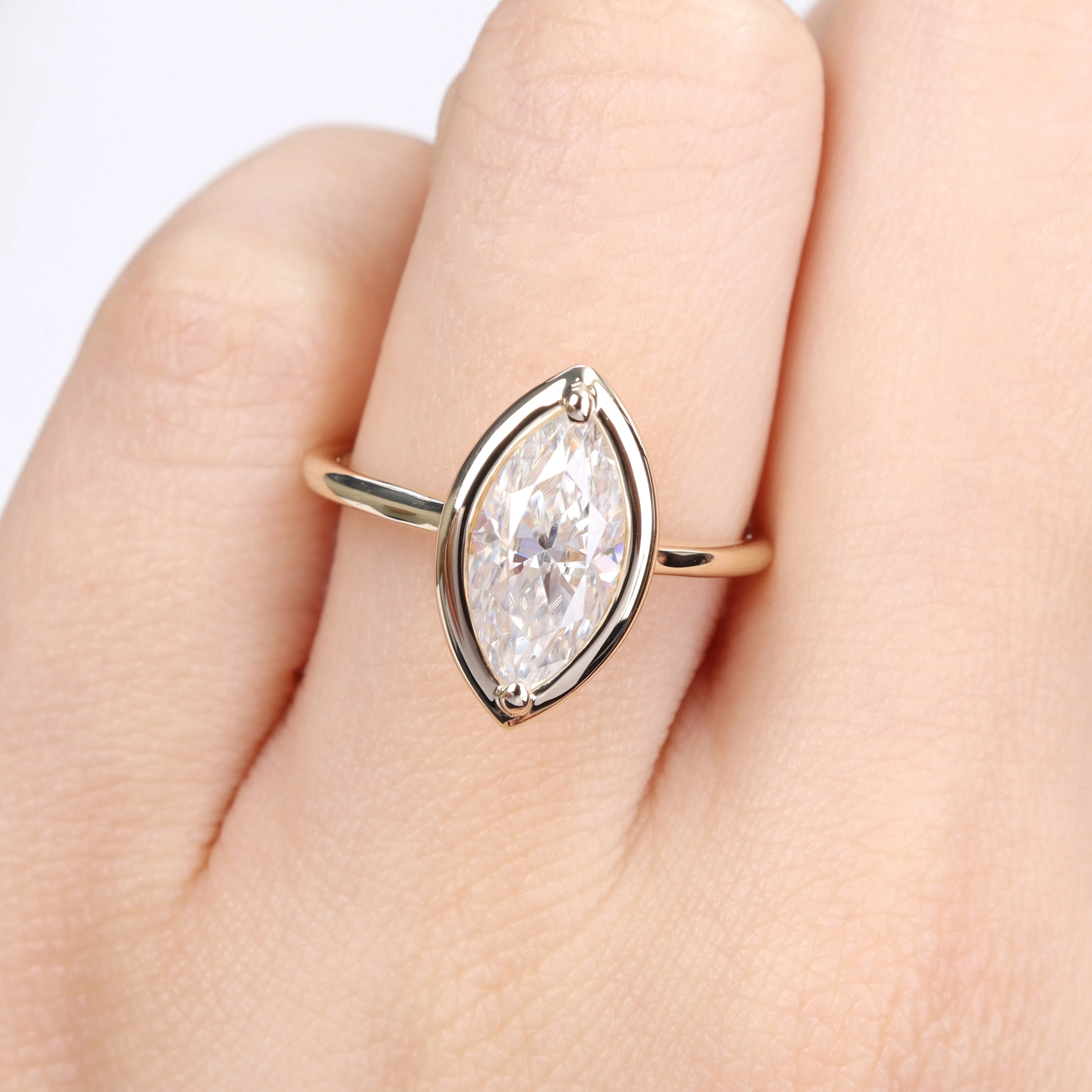 1 1/2 CT TGW Created Moissanite-White Fashion Ring 10k Yellow Gold Yellow Plated