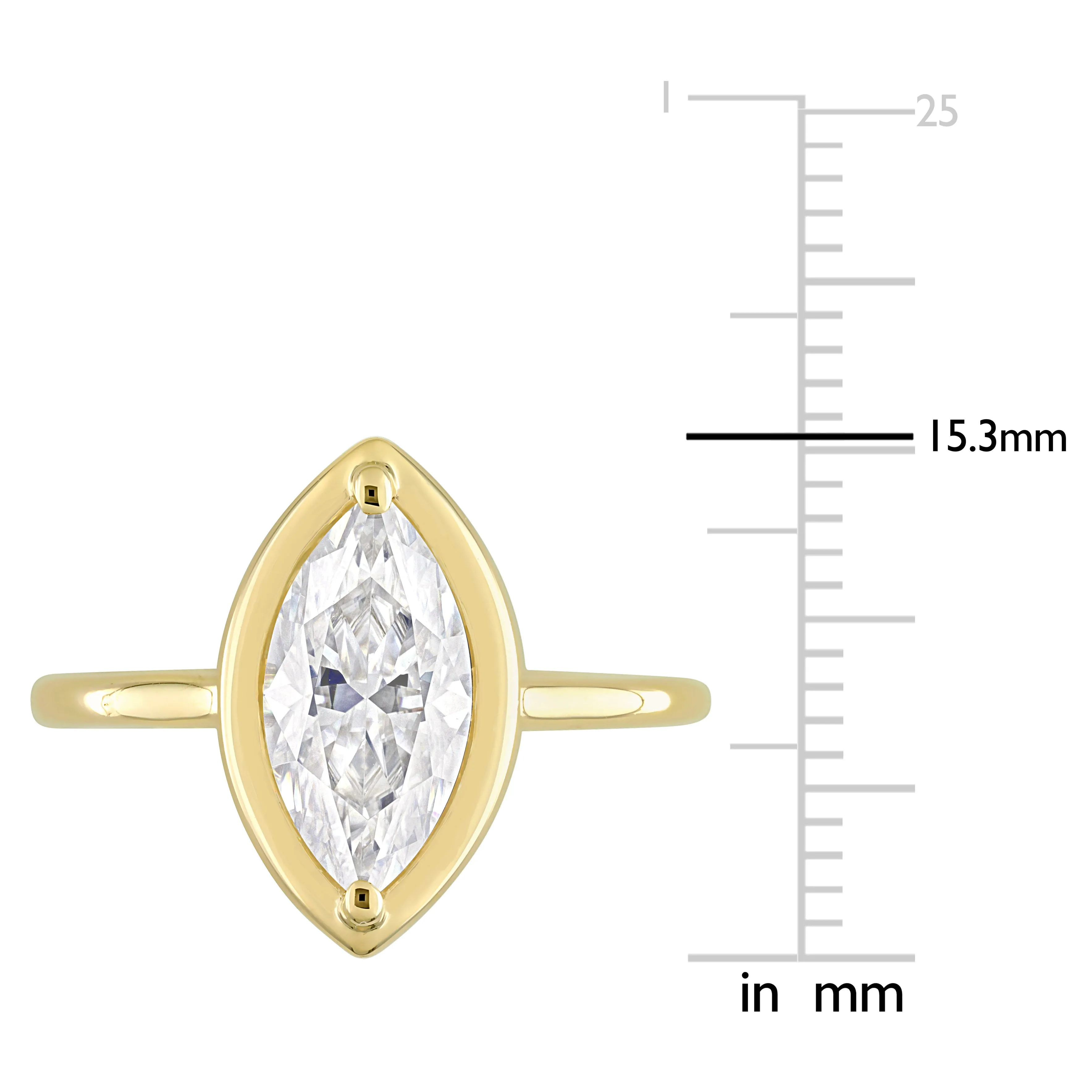 1 1/2 CT TGW Created Moissanite-White Fashion Ring 10k Yellow Gold Yellow Plated