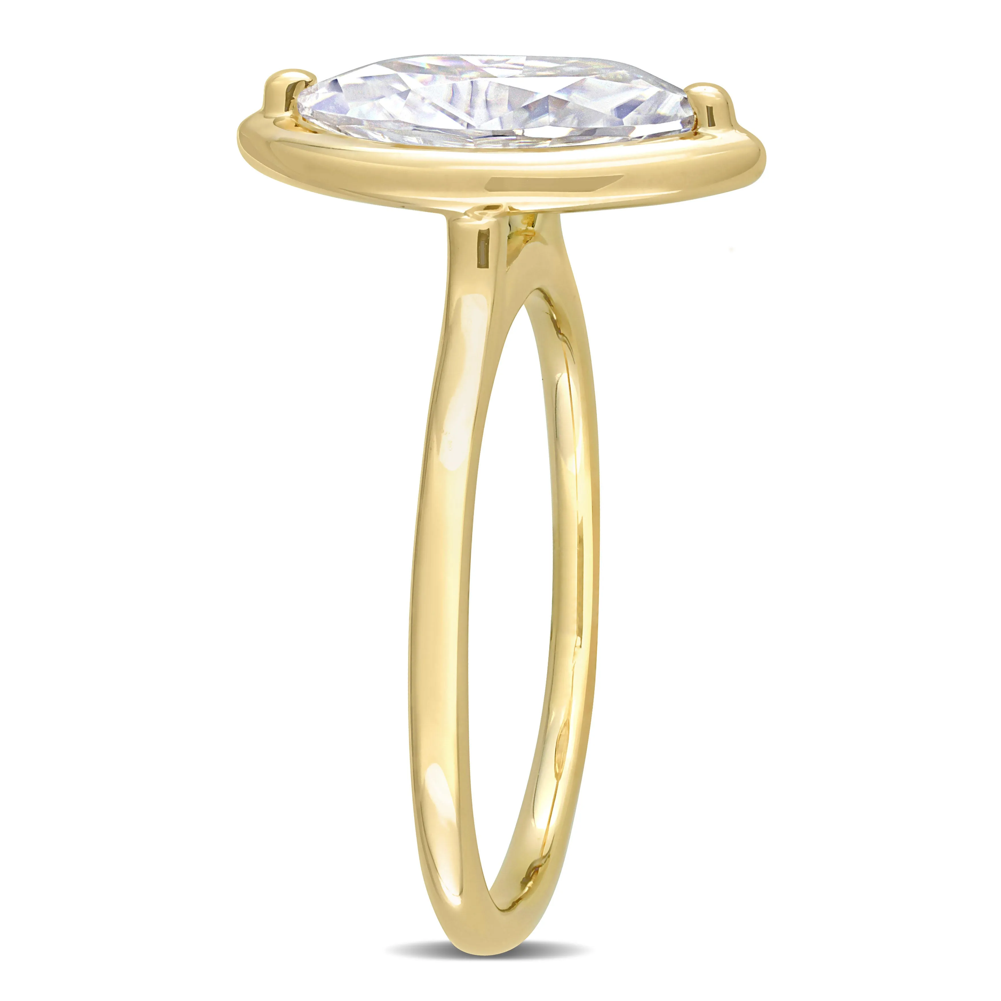 1 1/2 CT TGW Created Moissanite-White Fashion Ring 10k Yellow Gold Yellow Plated