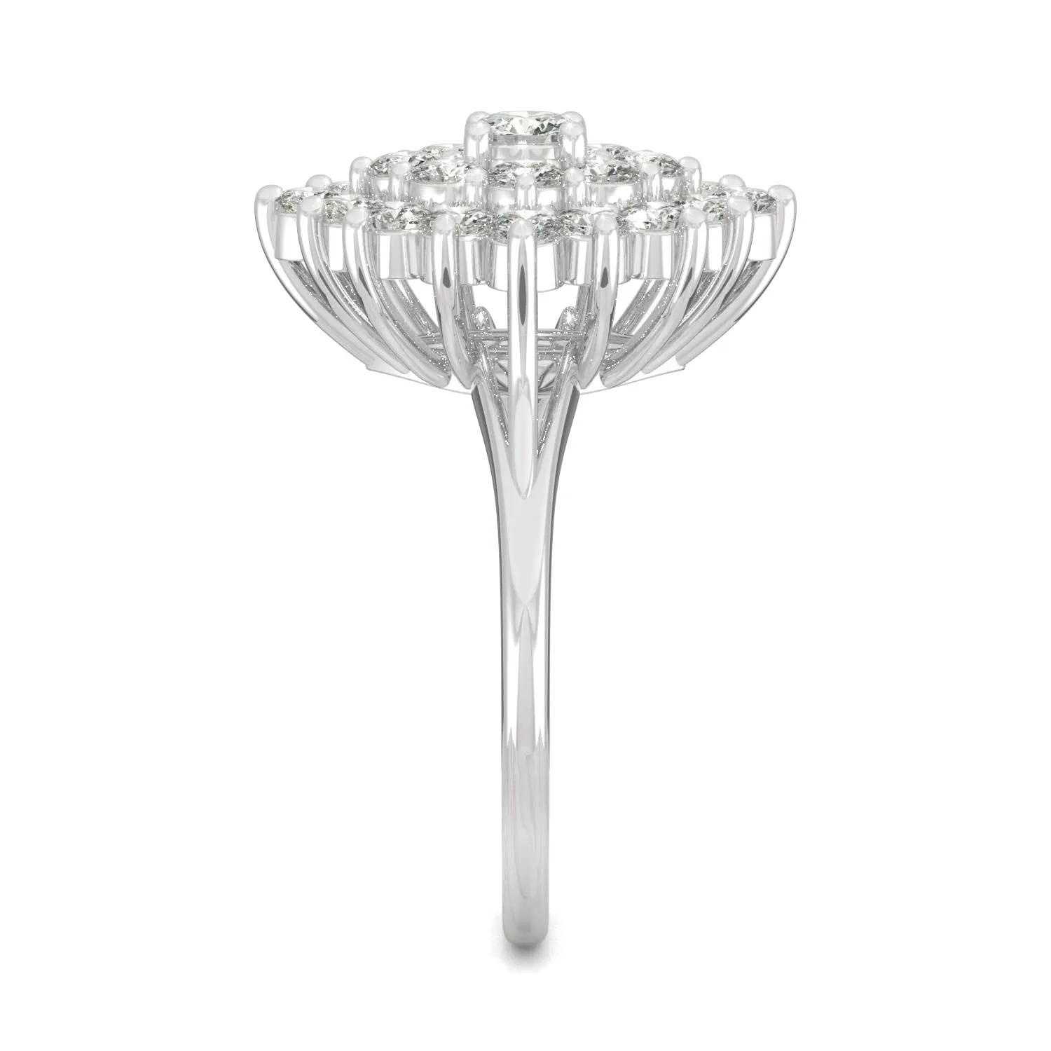 1.12 CTW DEW Round Moissanite Fashion Ring in 14K White Gold