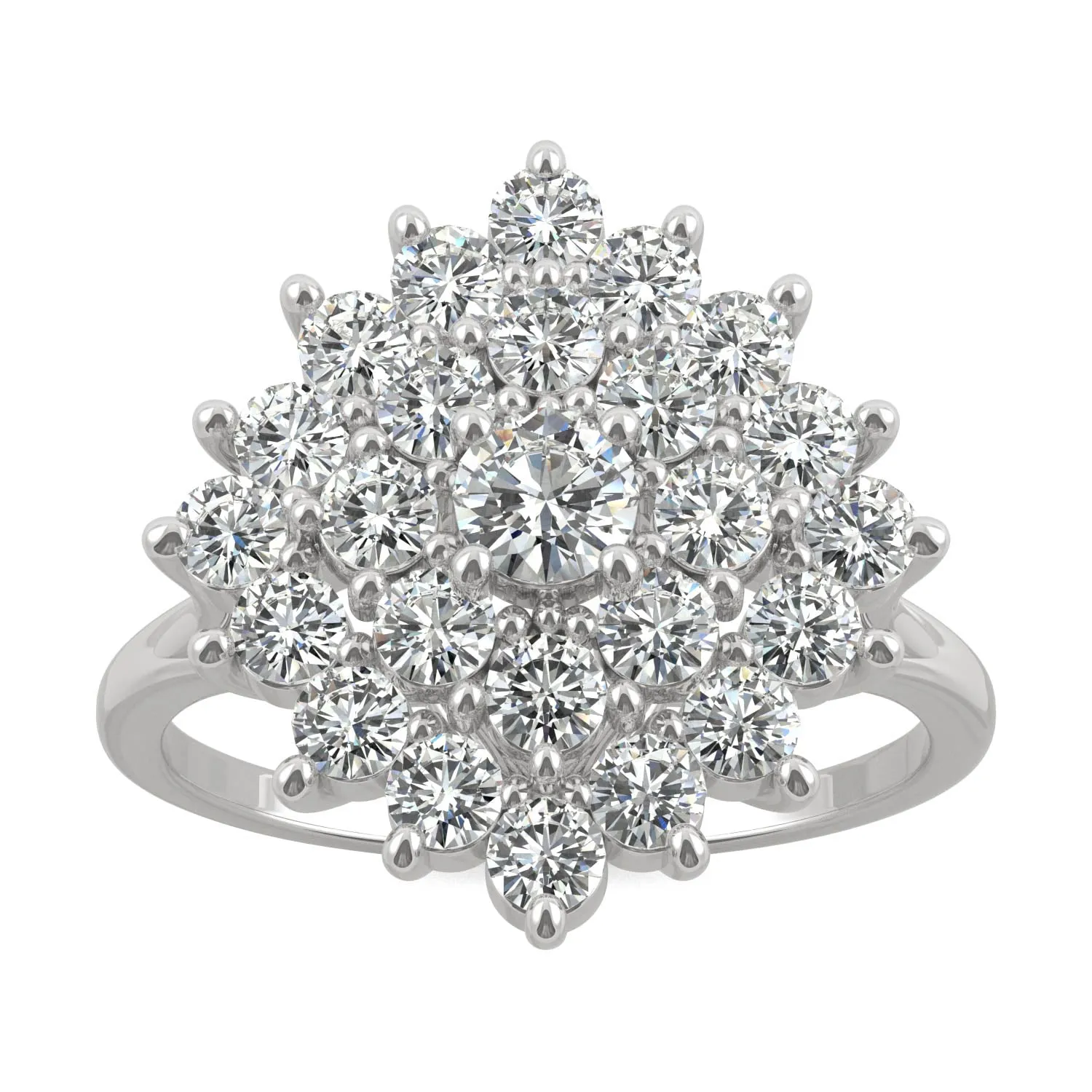 1.12 CTW DEW Round Moissanite Fashion Ring in 14K White Gold