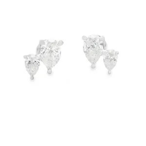 1.41ct 18k White Gold Diamond Earrings