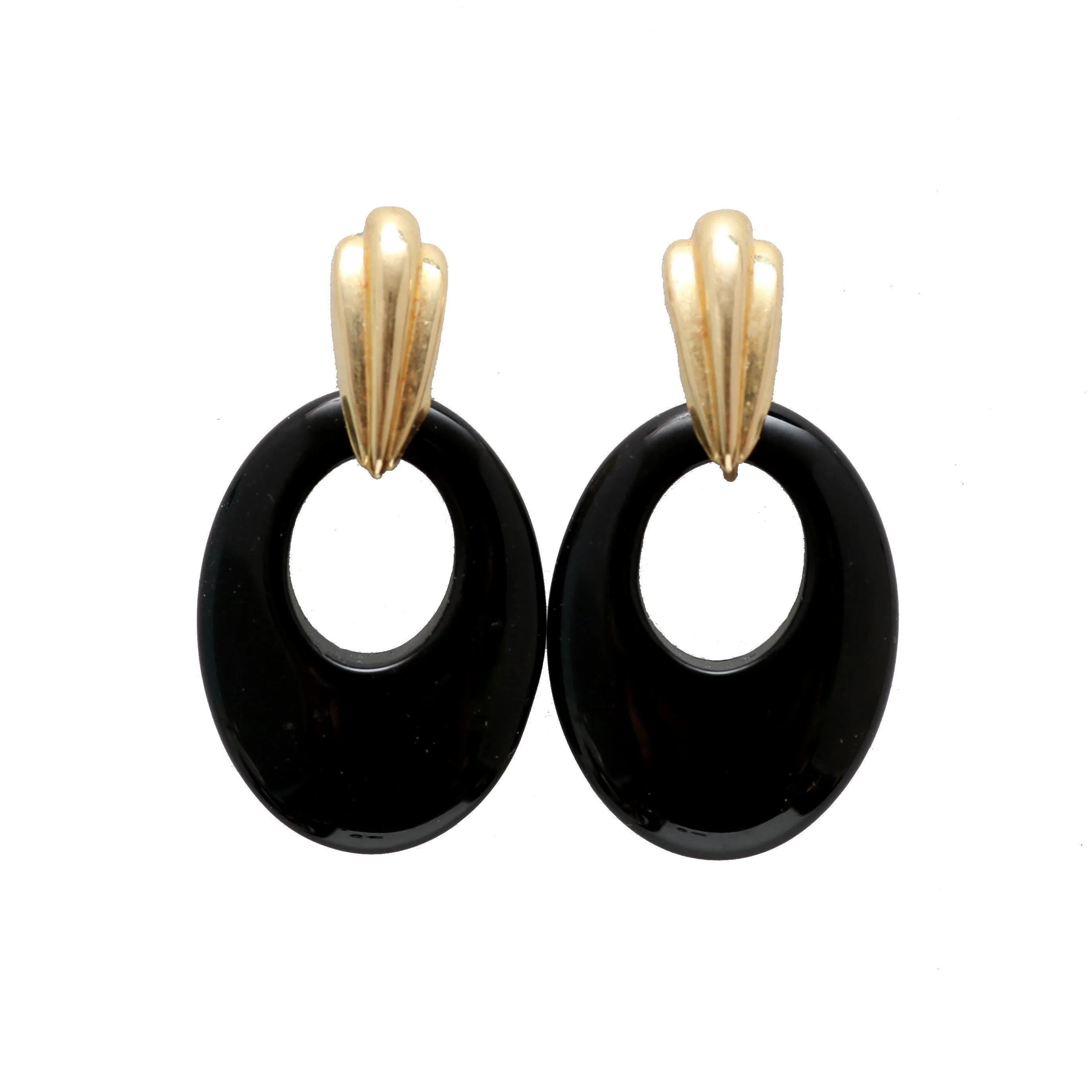 14k Onyx Earrings Small