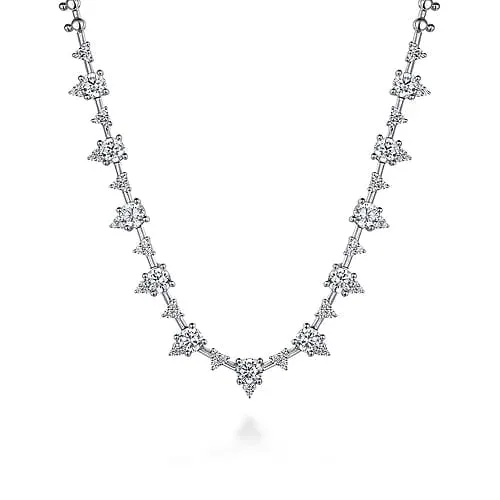 14K White Gold Diamond Necklace