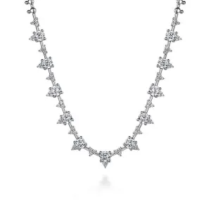 14K White Gold Diamond Necklace
