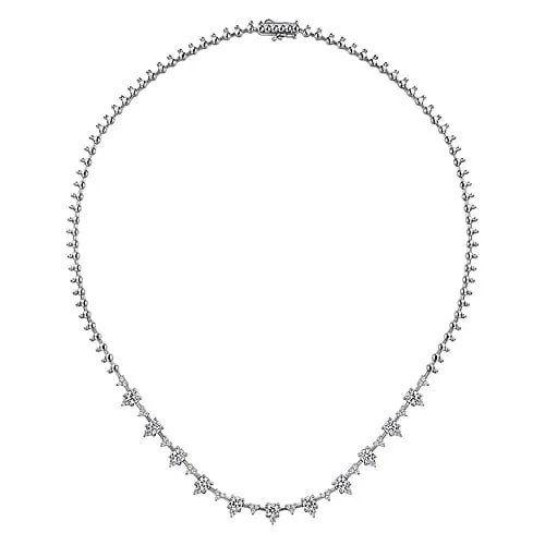 14K White Gold Diamond Necklace