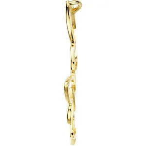 14k White Gold Fashion Butterfly Pendant