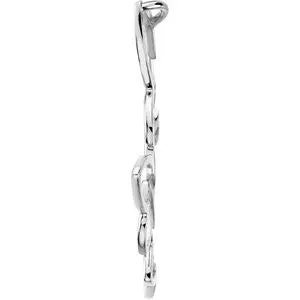 14k White Gold Fashion Butterfly Pendant