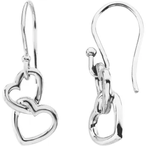 14k White Gold Fashion Heart Earrings