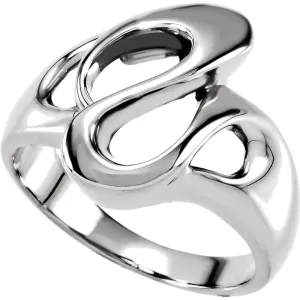 14k White Gold Fashion Ring, Size 6