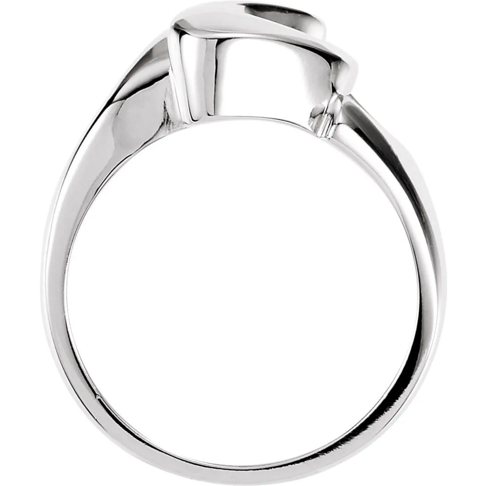 14k White Gold Fashion Ring, Size 6