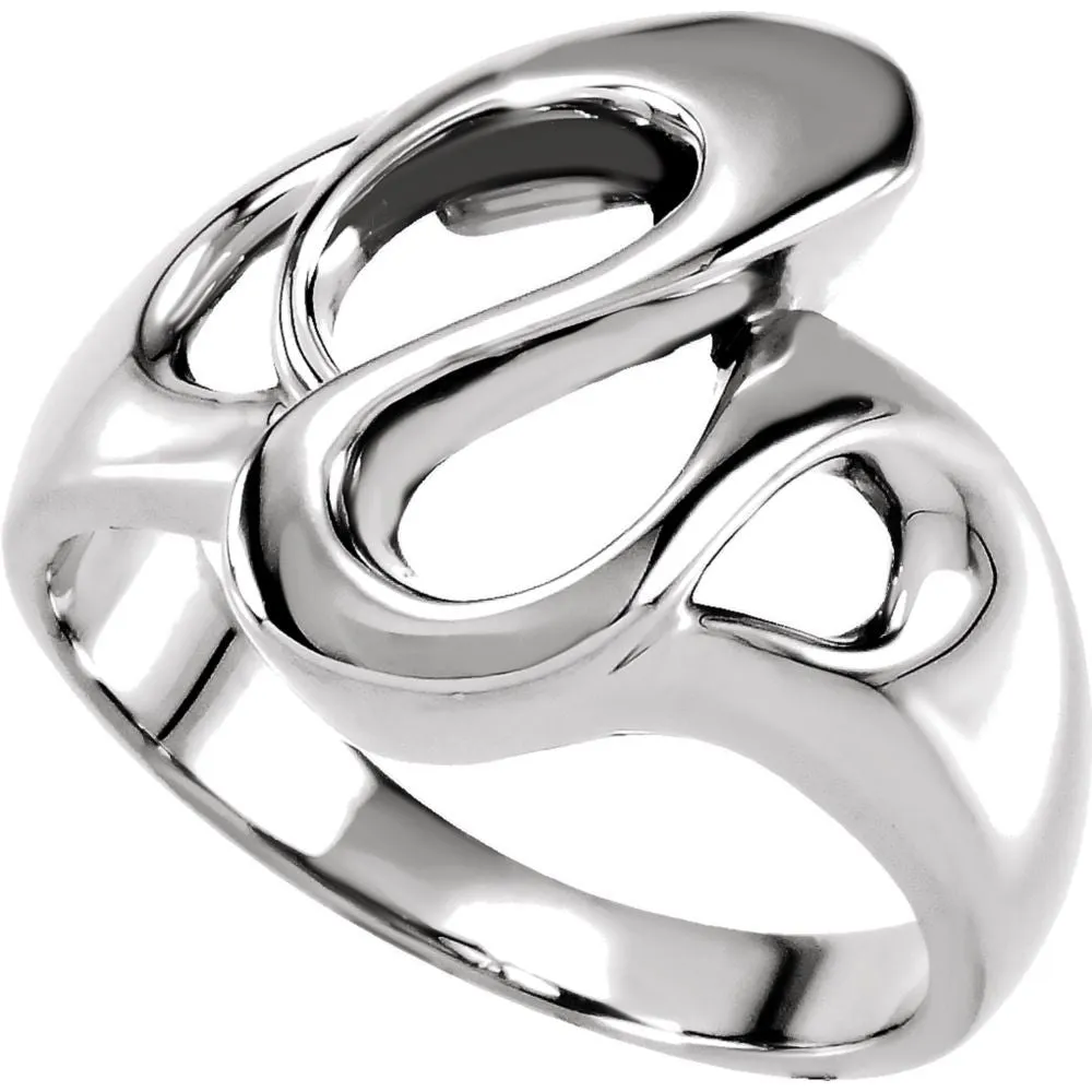 14k White Gold Fashion Ring, Size 6