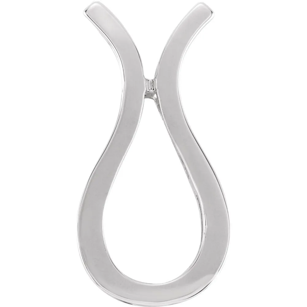 14k White Gold Freeform Pendant