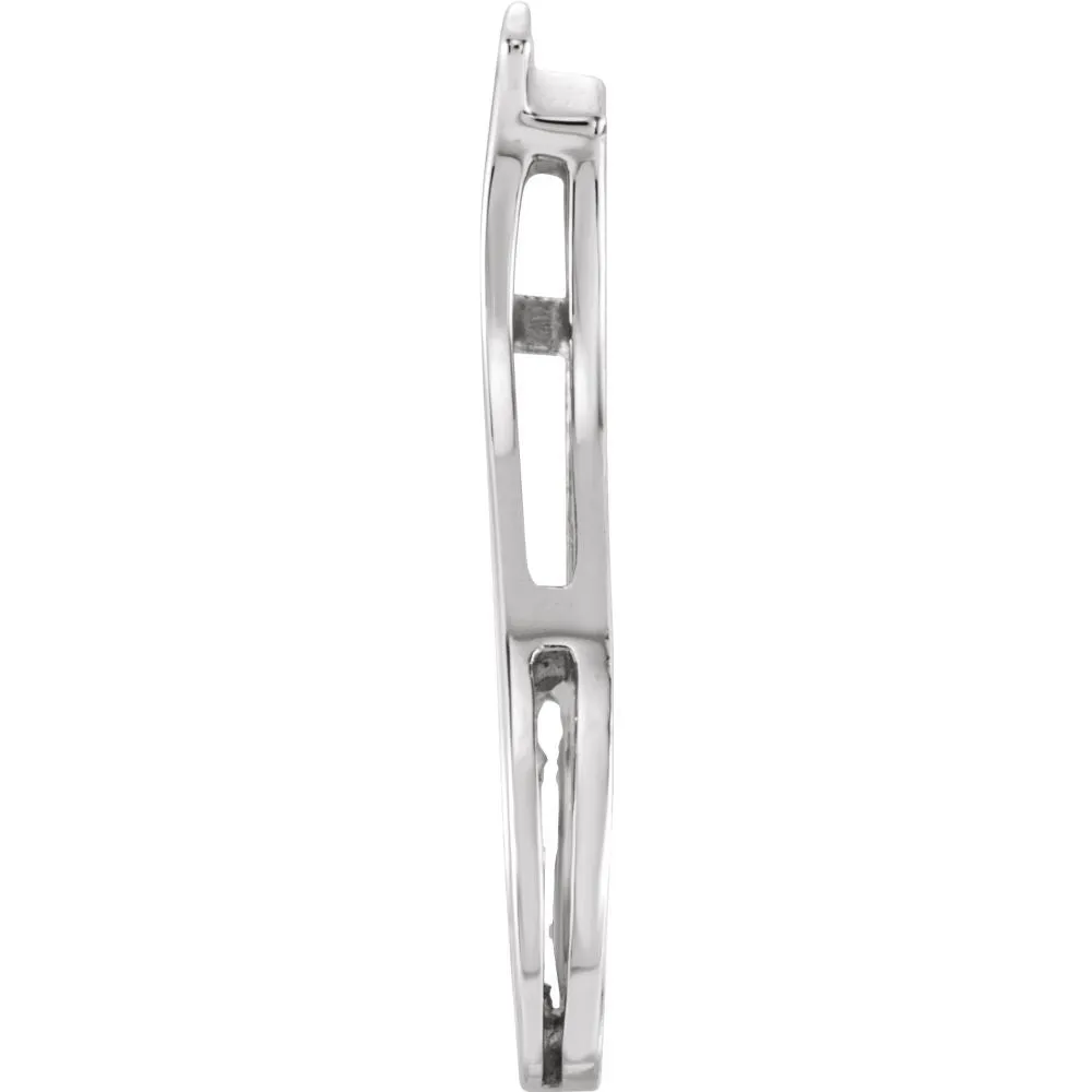 14k White Gold Freeform Pendant