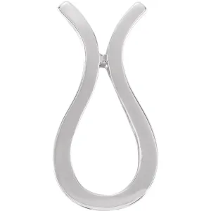14k White Gold Freeform Pendant
