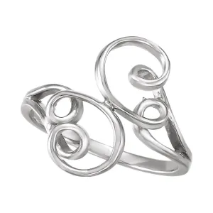 14k White Gold Freeform Ring, Size 6