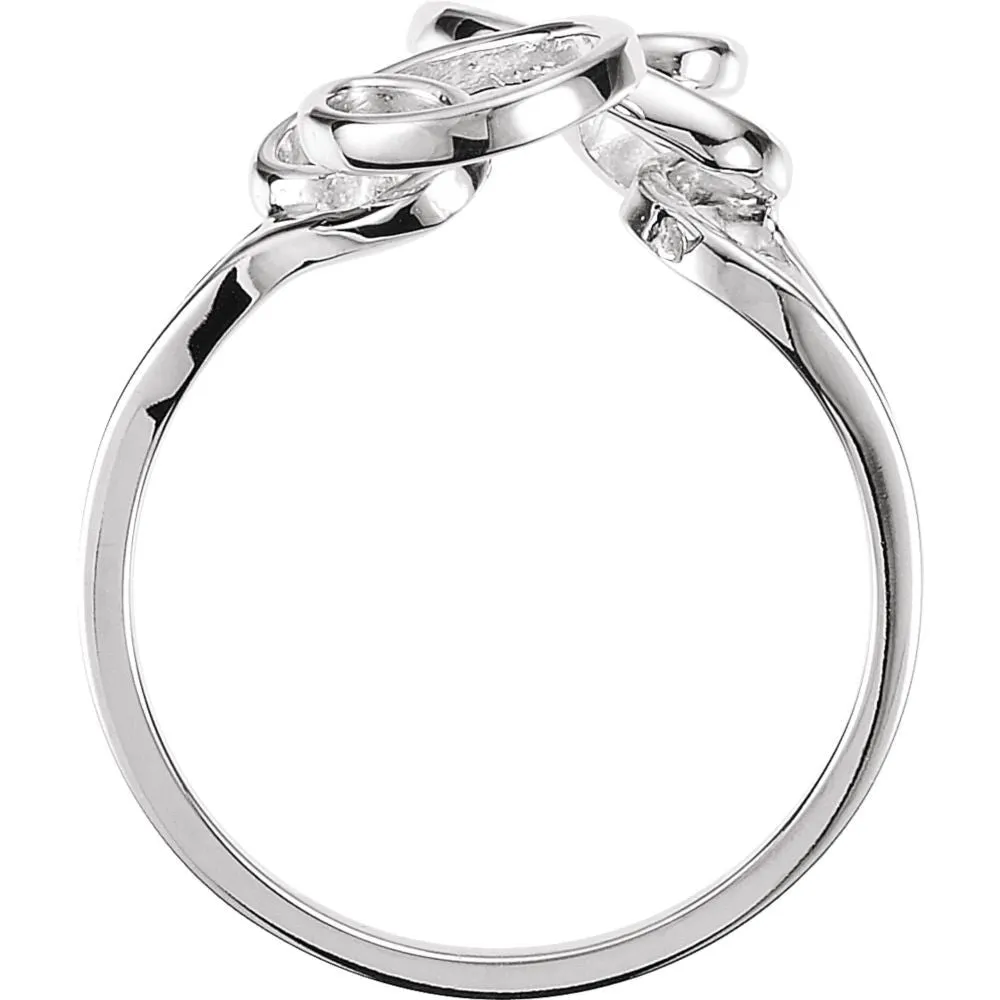 14k White Gold Freeform Ring, Size 6