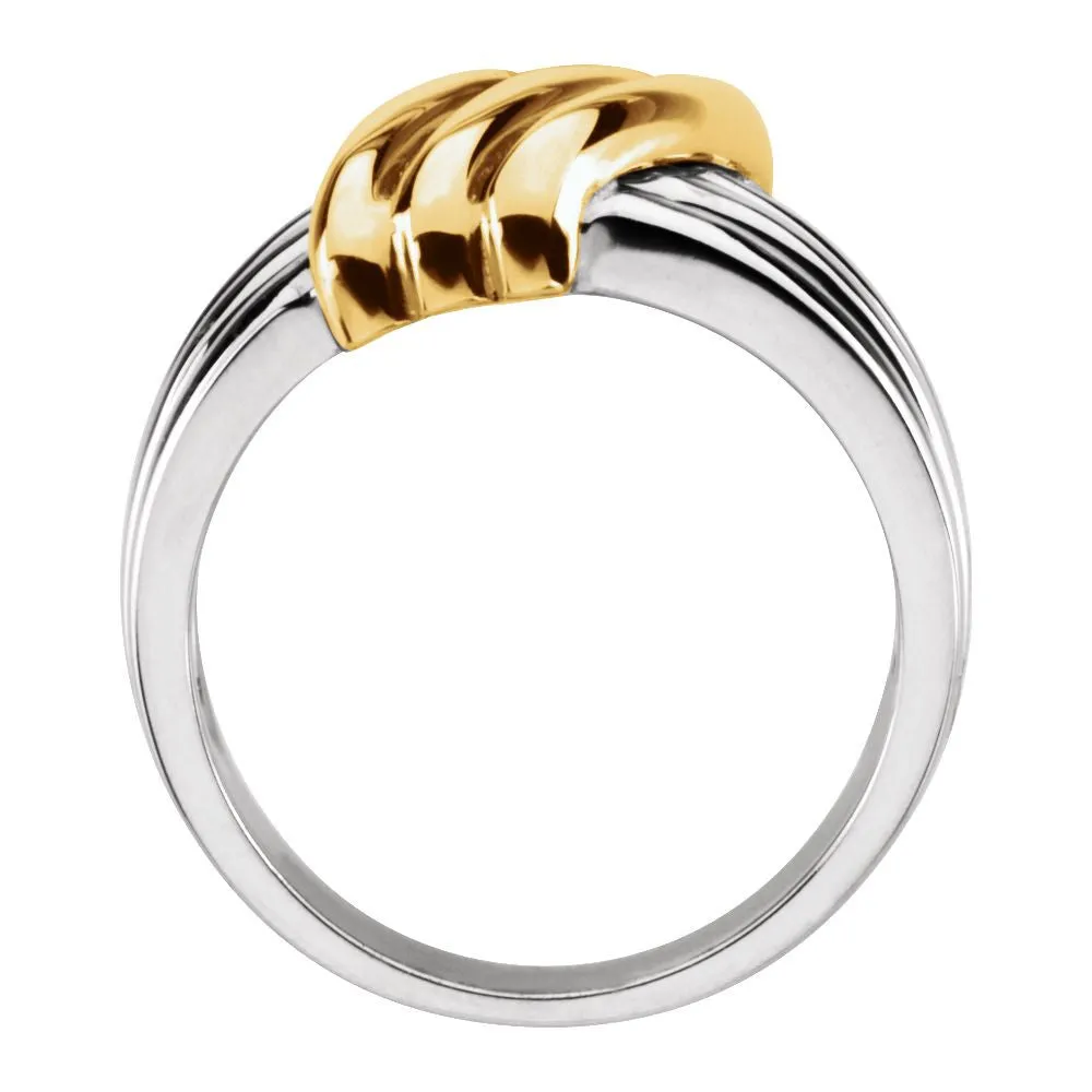 14k White/Yellow Gold Fashion Ring, Size 7