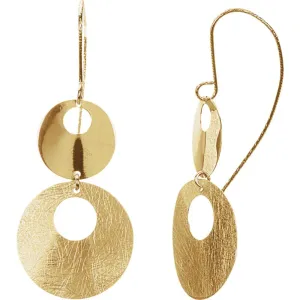 14k Yellow Gold Circle Fashion Earrings