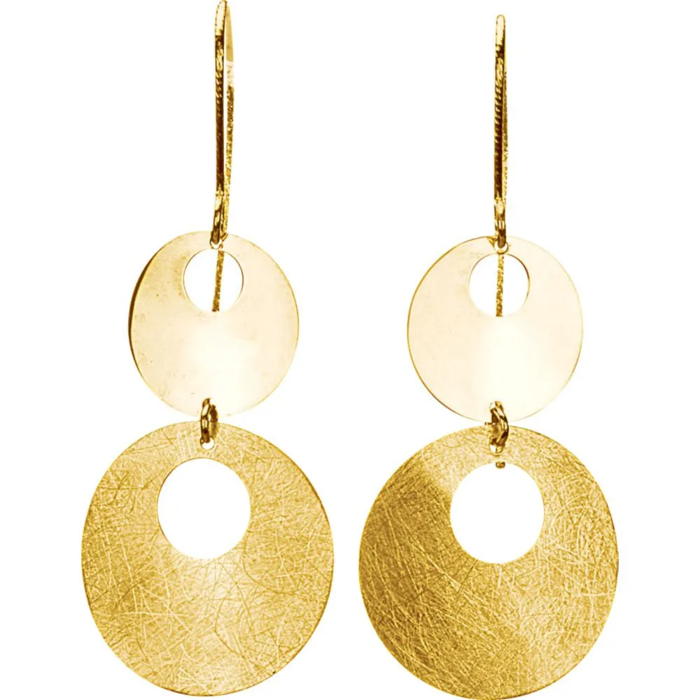 14k Yellow Gold Circle Fashion Earrings