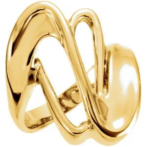 14k Yellow Gold Fashion Ring, Size 6