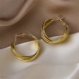 18K Gold-Plated Layered Hoop Earrings