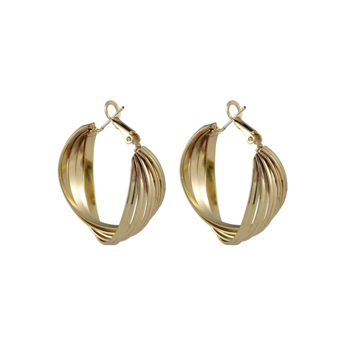18K Gold-Plated Layered Hoop Earrings