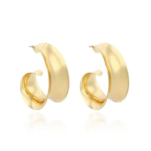18K Gold-Plated Leaf Curl Huggie Earrings