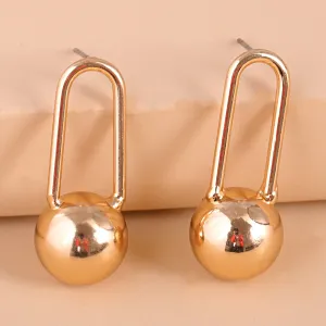18K Gold-Plated Pin & Ball Drop Earrings