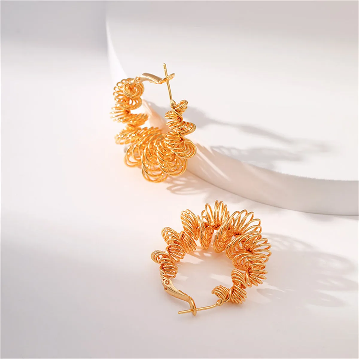 18K Gold-Plated Twisted Huggie Earrings
