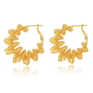 18K Gold-Plated Twisted Huggie Earrings