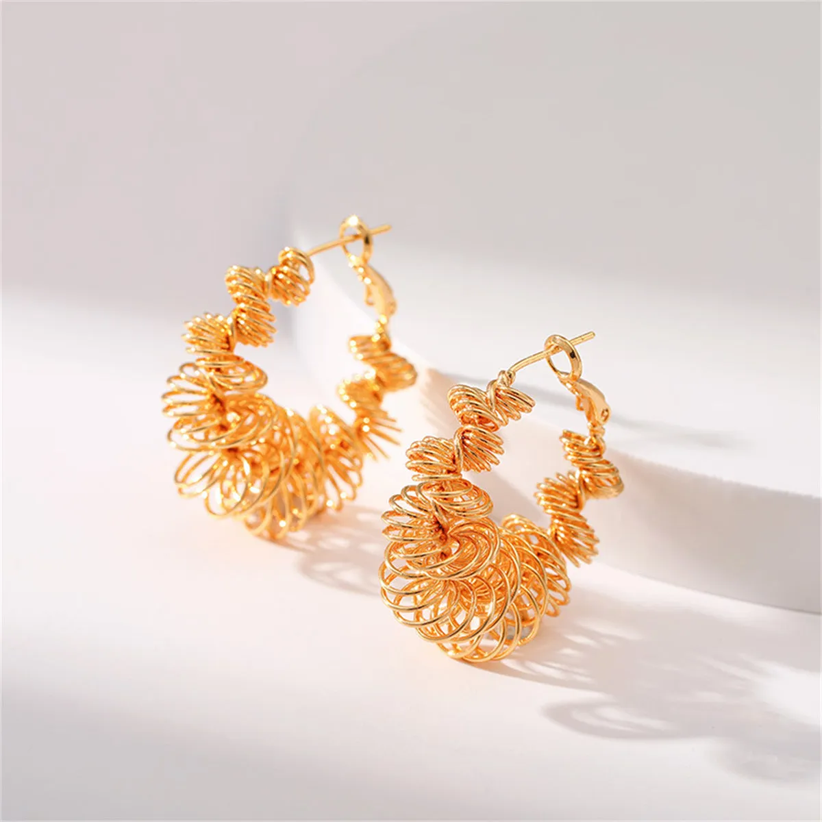 18K Gold-Plated Twisted Huggie Earrings