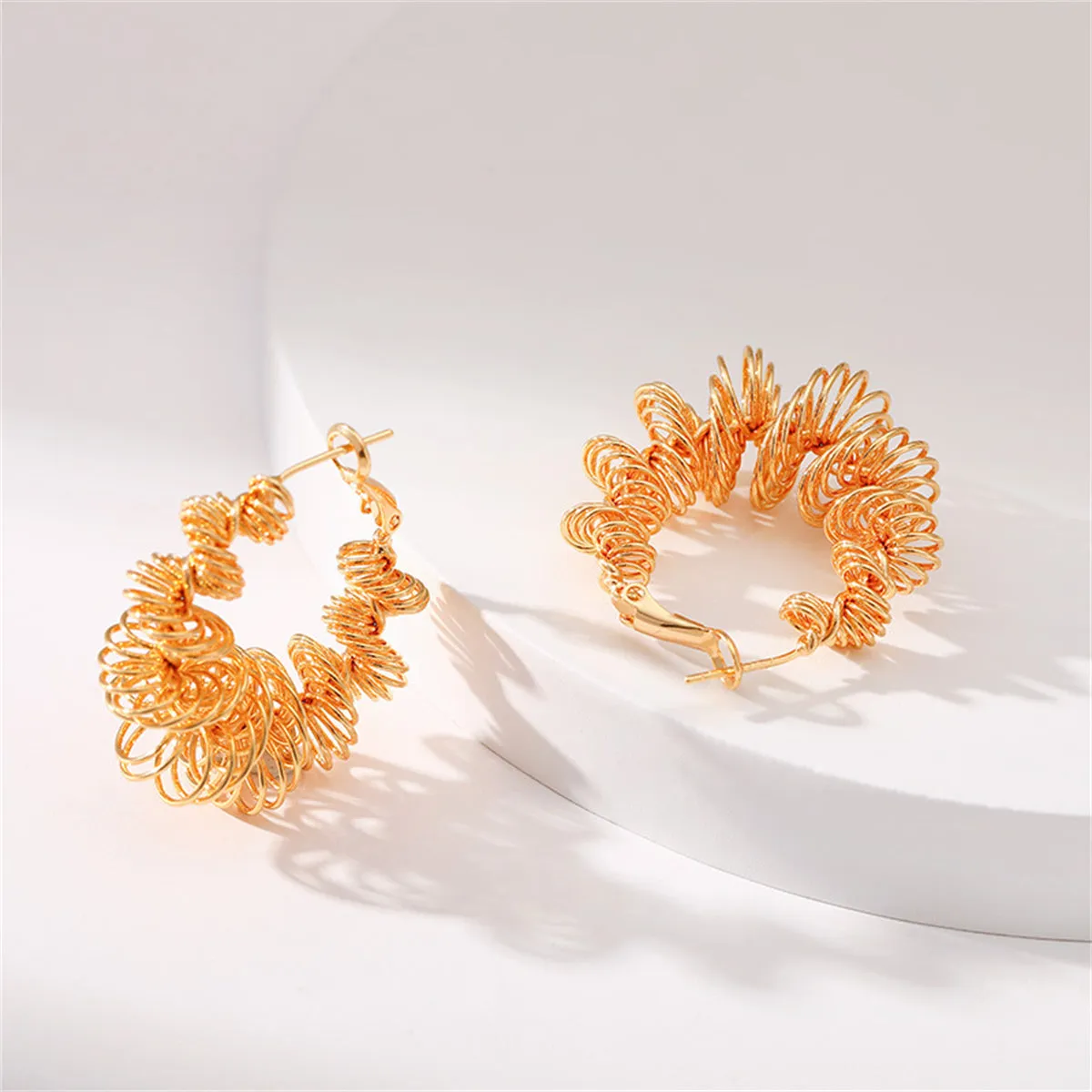 18K Gold-Plated Twisted Huggie Earrings