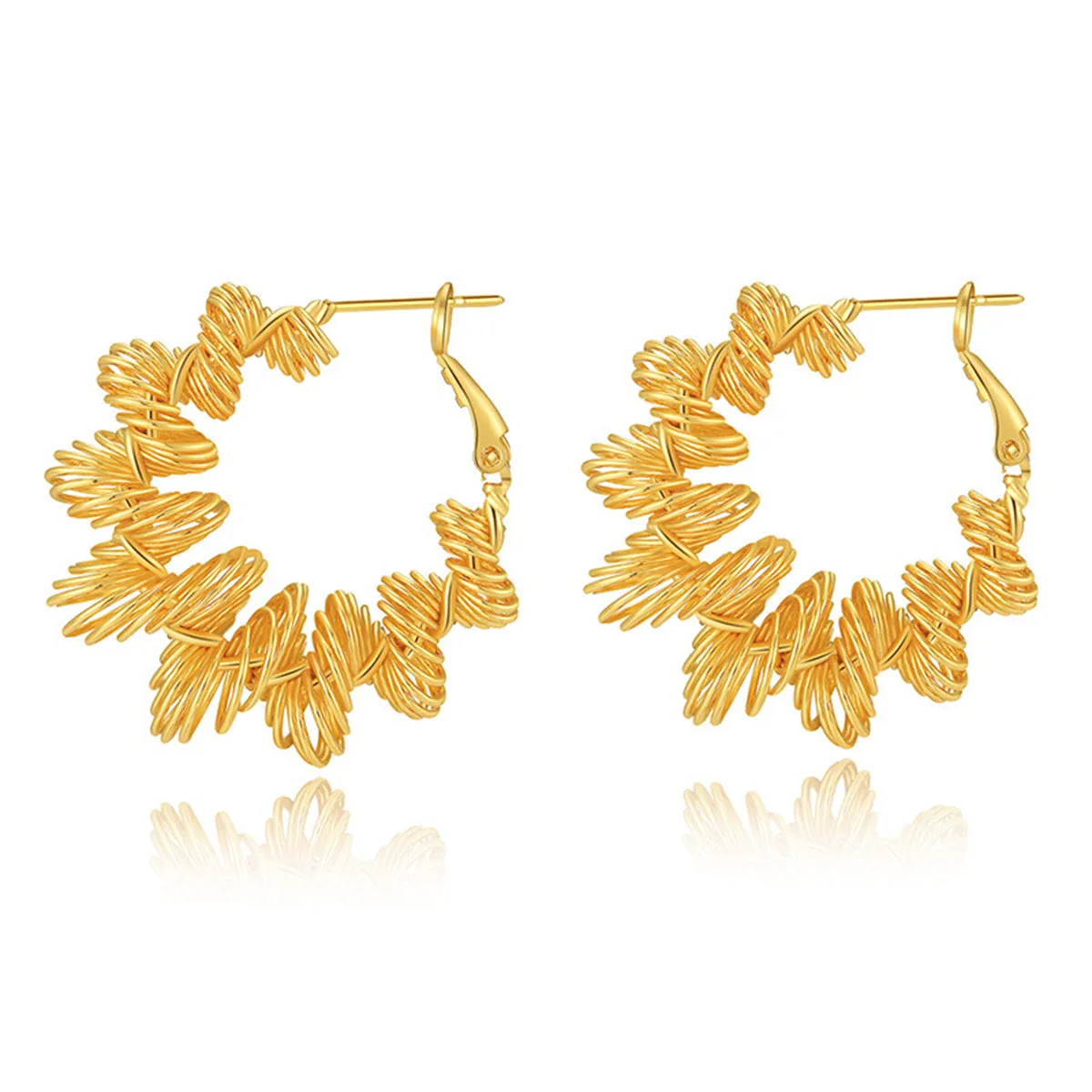 18K Gold-Plated Twisted Huggie Earrings