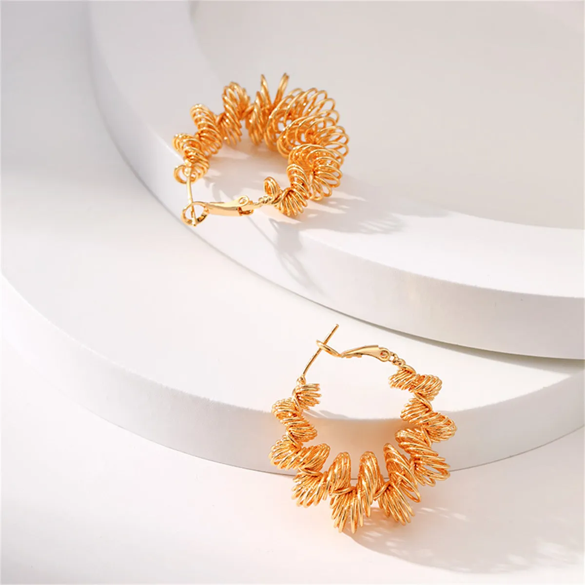 18K Gold-Plated Twisted Huggie Earrings