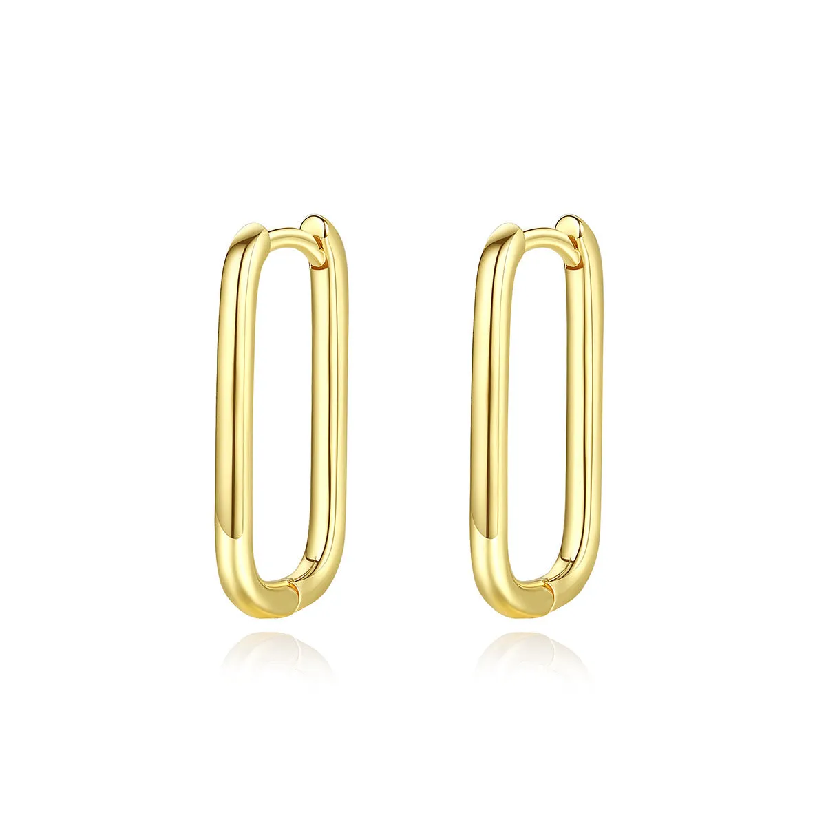 18K Gold-Plated U-Shaped Huggie Earrings