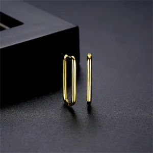 18K Gold-Plated U-Shaped Huggie Earrings