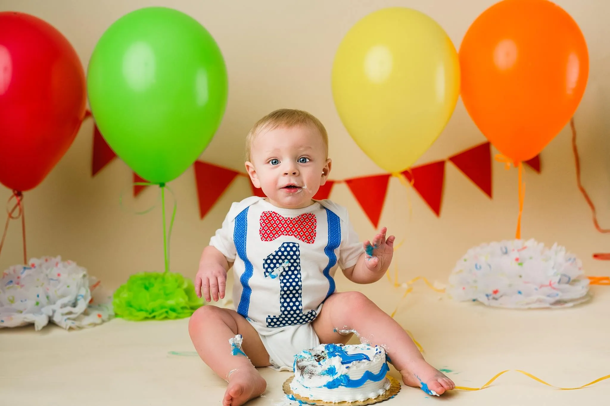 1st B-Day Boy Outfit - Baseball Patriotic