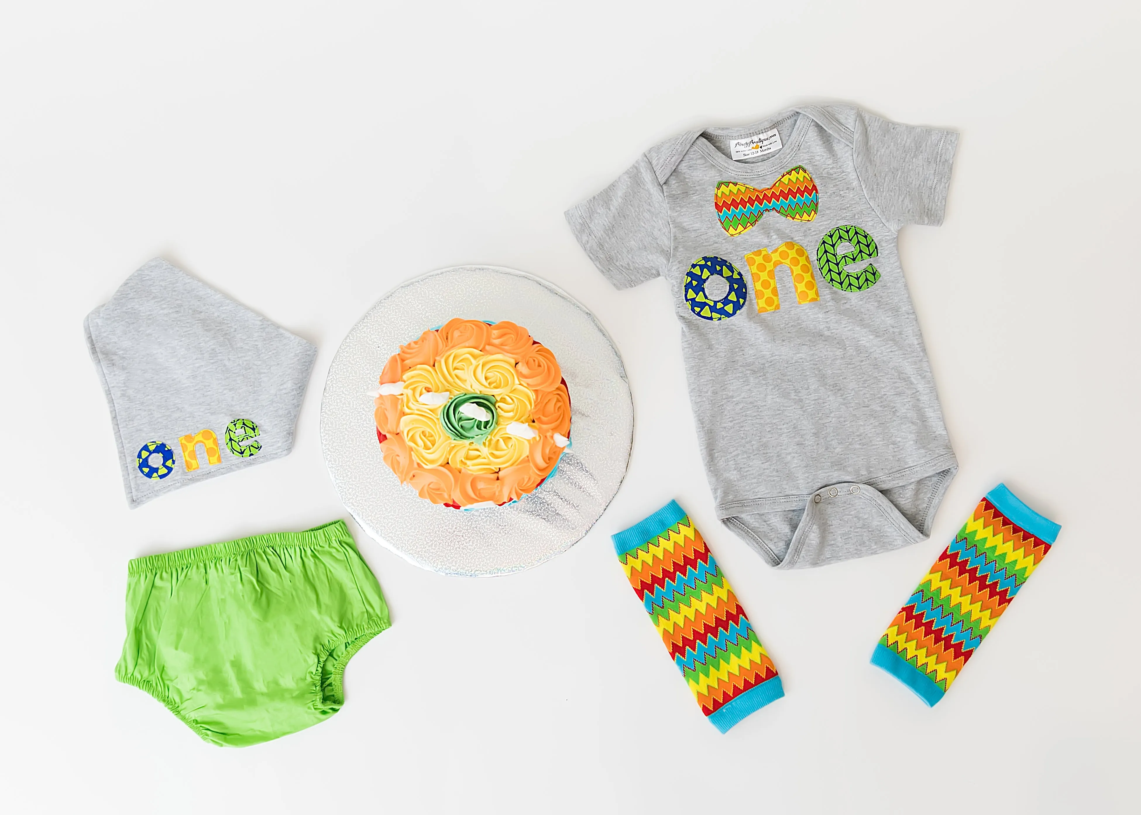 1st B-Day Boy Outfit- Colorful Monsters