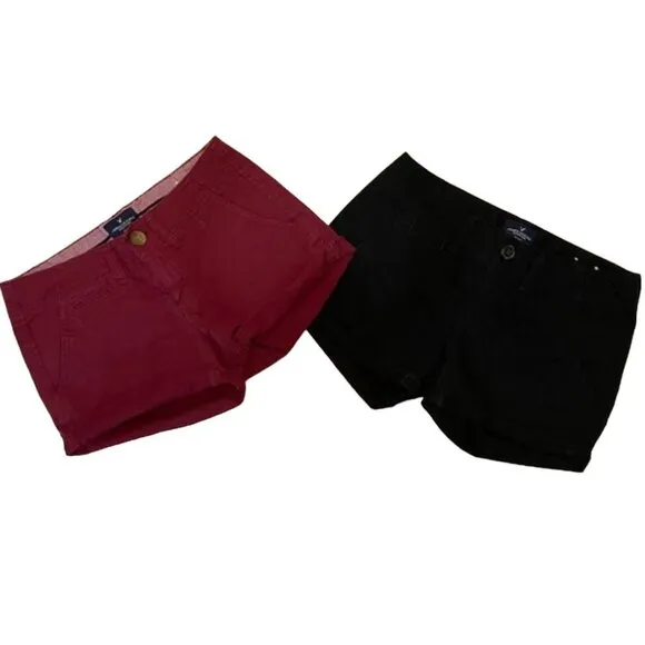 2 pairs AMERICAN EAGLE Shortie Shorts - size 0