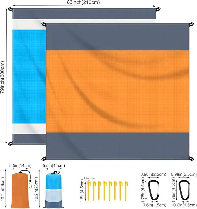 2Pack Beach Blanket Water Resistant Sandproof 2 Pack 83x79in Outdoor Blanket Lightweight Windproof Thin Soft Beach Mat for Travel Camping Picnic Beach