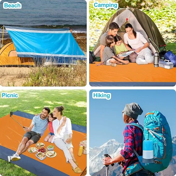 2Pack Beach Blanket Water Resistant Sandproof 2 Pack 83x79in Outdoor Blanket Lightweight Windproof Thin Soft Beach Mat for Travel Camping Picnic Beach