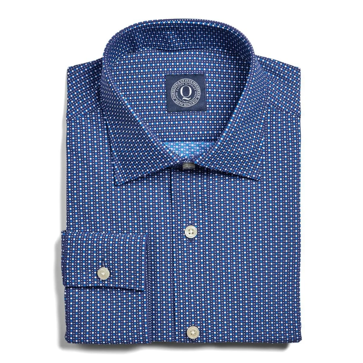 4-Way Stretch Pindot Print - Multi Blue