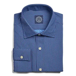 4-Way Stretch Pindot Print - Multi Blue