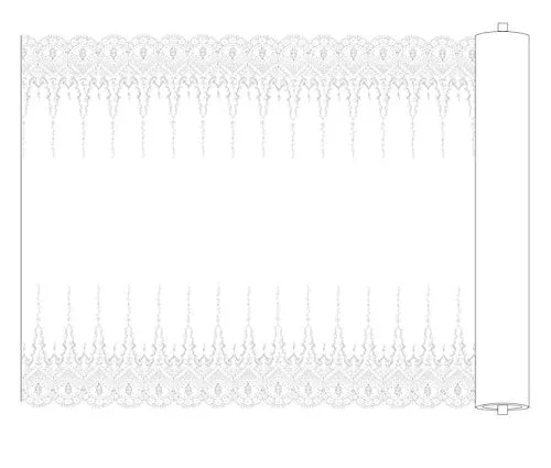 51" Width Vintage Floral Embroidered Cotton Lace Fabric by the Yard