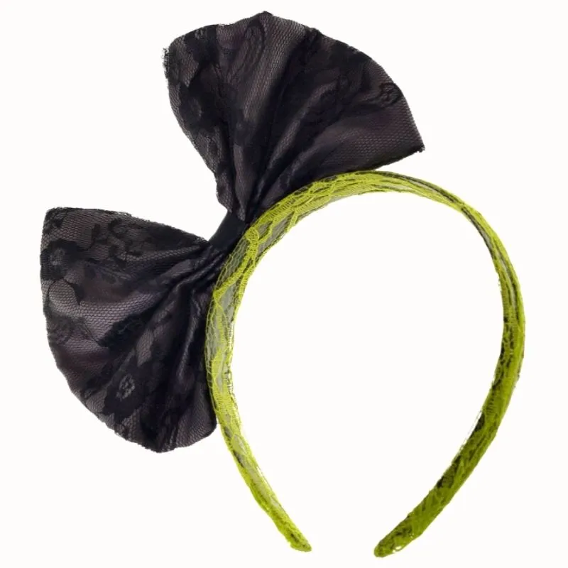 80s Lace Headband with soft lace bow - Asst Colours