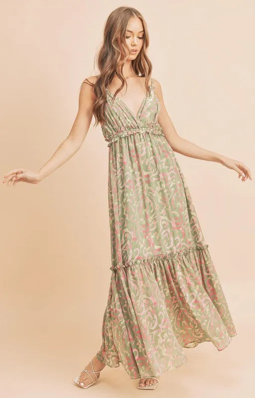 Aemi   Co Davia Floral Tiered Sun Maxi Dress