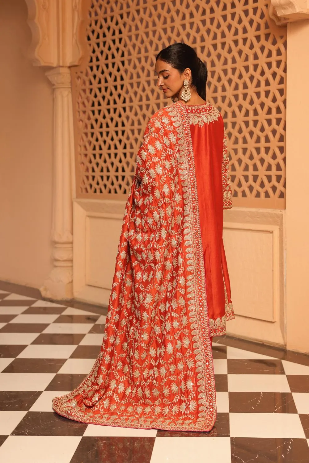 Aiman - Short Knee Length Chauga With Salwar And Odhni