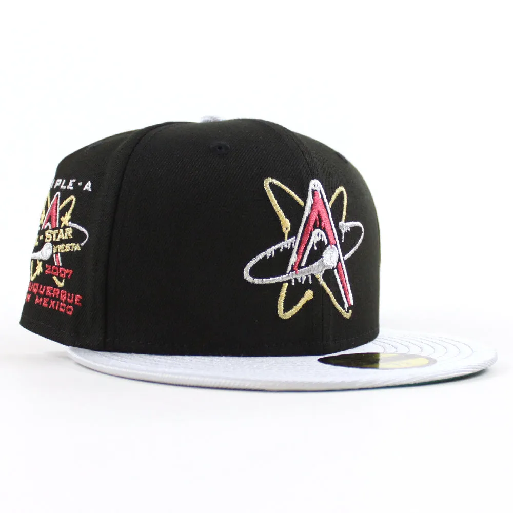 ALBUQUERQUE ISOTOPES Triple A Baseball New Era 59Fifty Fitted Hat (Drip Black Silver Green Under Brim)